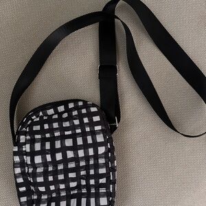 Gorman Black and White Checkered Crossbody Bag